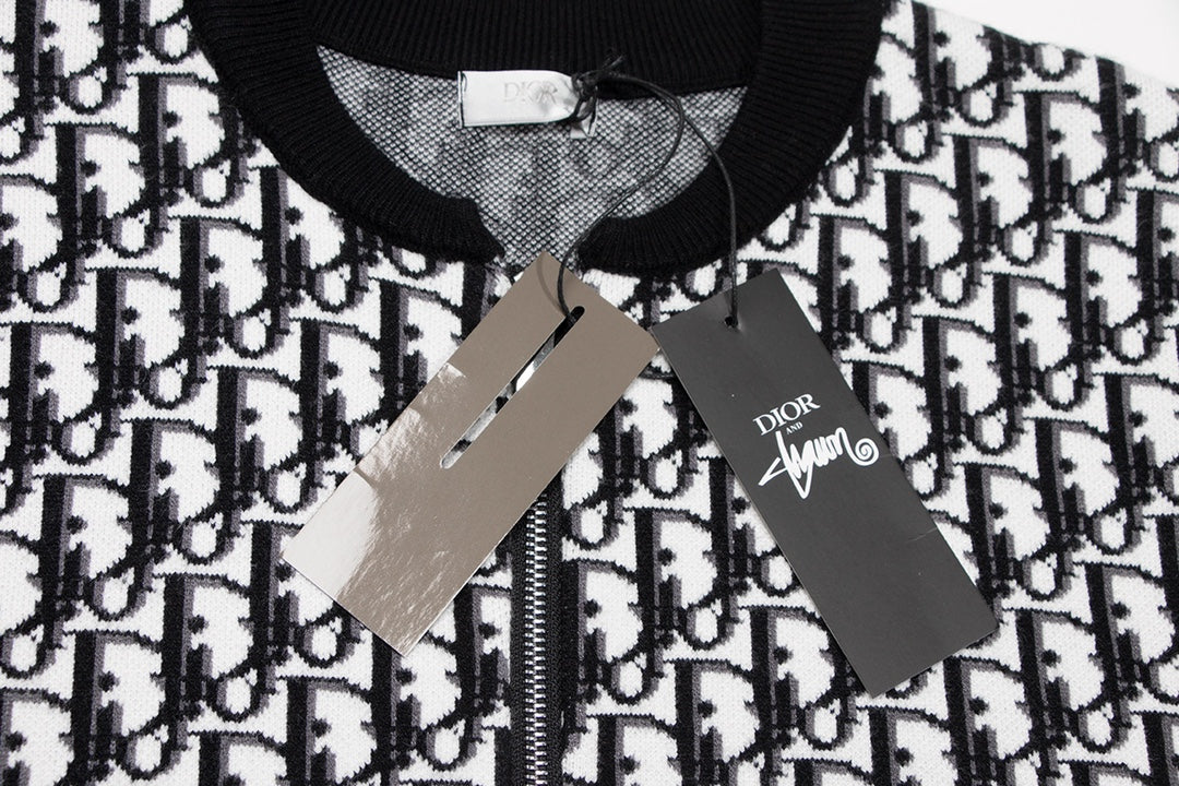 251021  new high-quality classic letter-printed sweater cardigan