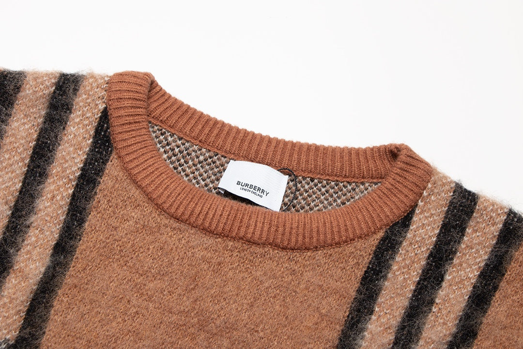 251021 New high-quality checked loose mohair pullover sweater