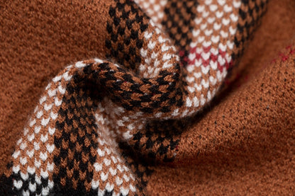 251021 New high-quality checked cashmere sweater jacket