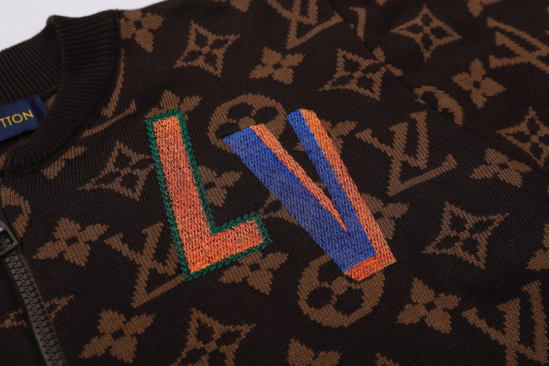 251021 New high-quality classic basketball-embroidered woolen cardigan