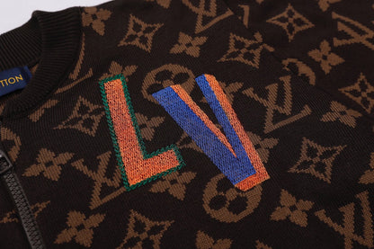 251021 New high-quality classic basketball-embroidered woolen cardigan