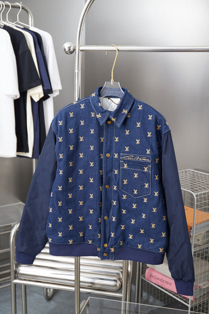251021 new high-quality and distinctive patchwork embroidered denim jacket