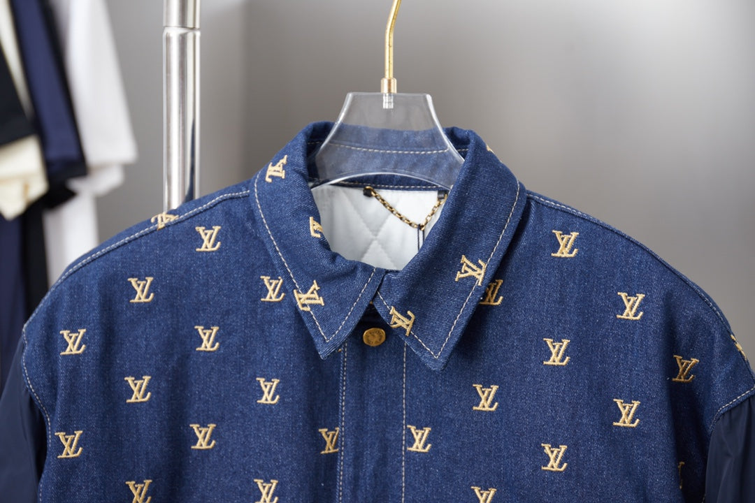 251021 new high-quality and distinctive patchwork embroidered denim jacket