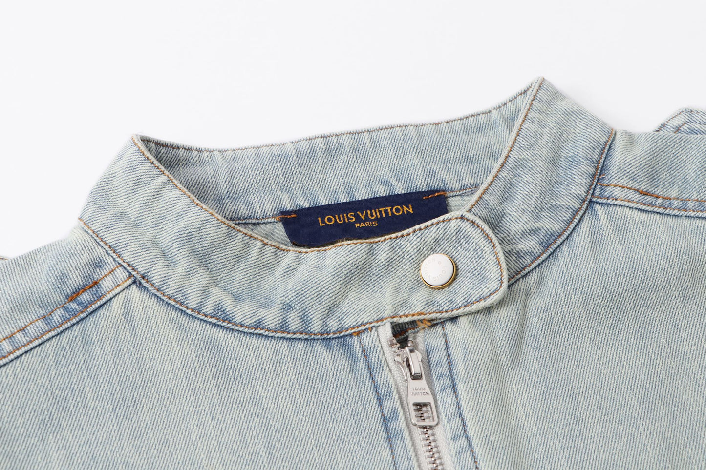 251021 new high-quality vintage washed denim jacquard color-blocked denim jacket