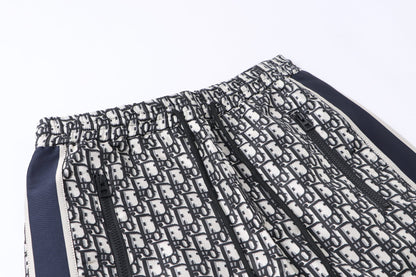 251021 New high-quality monogram full-print patchwork webbing sports trousers