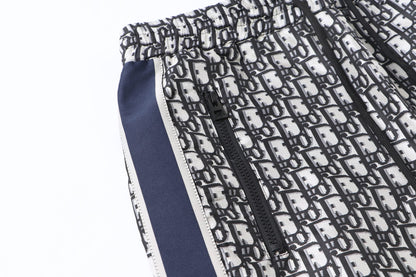 251021 New high-quality monogram full-print patchwork webbing sports trousers