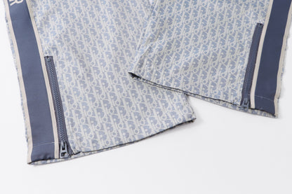 251021 New high-quality monogram full-print patchwork webbing sports trousers