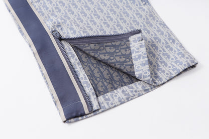 251021 New high-quality monogram full-print patchwork webbing sports trousers