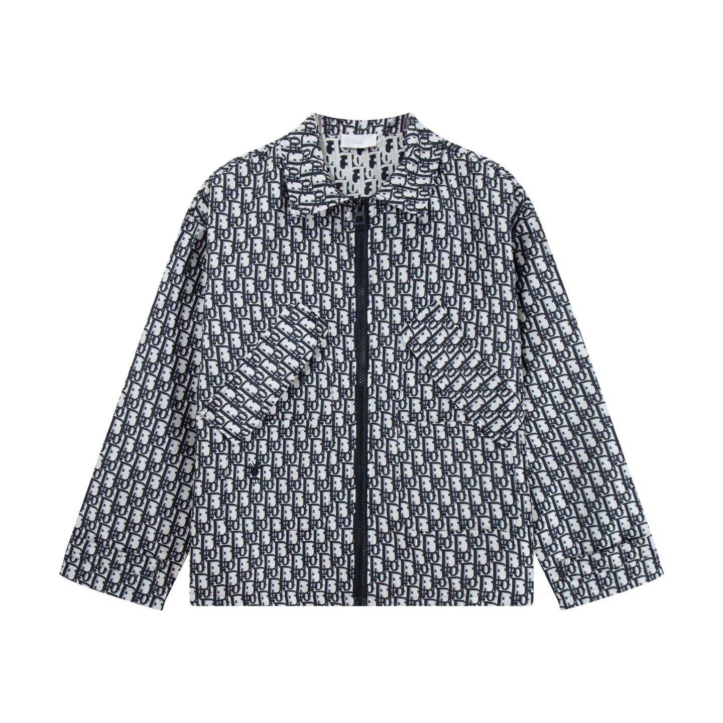 251021 new high-quality monogram full print blue and white down jacket