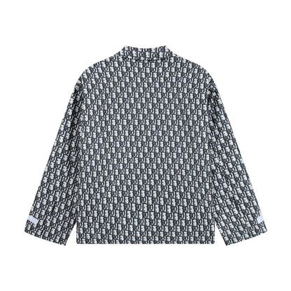 251021 new high-quality monogram full print blue and white down jacket