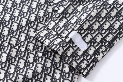 251021 new high-quality monogram full print blue and white down jacket
