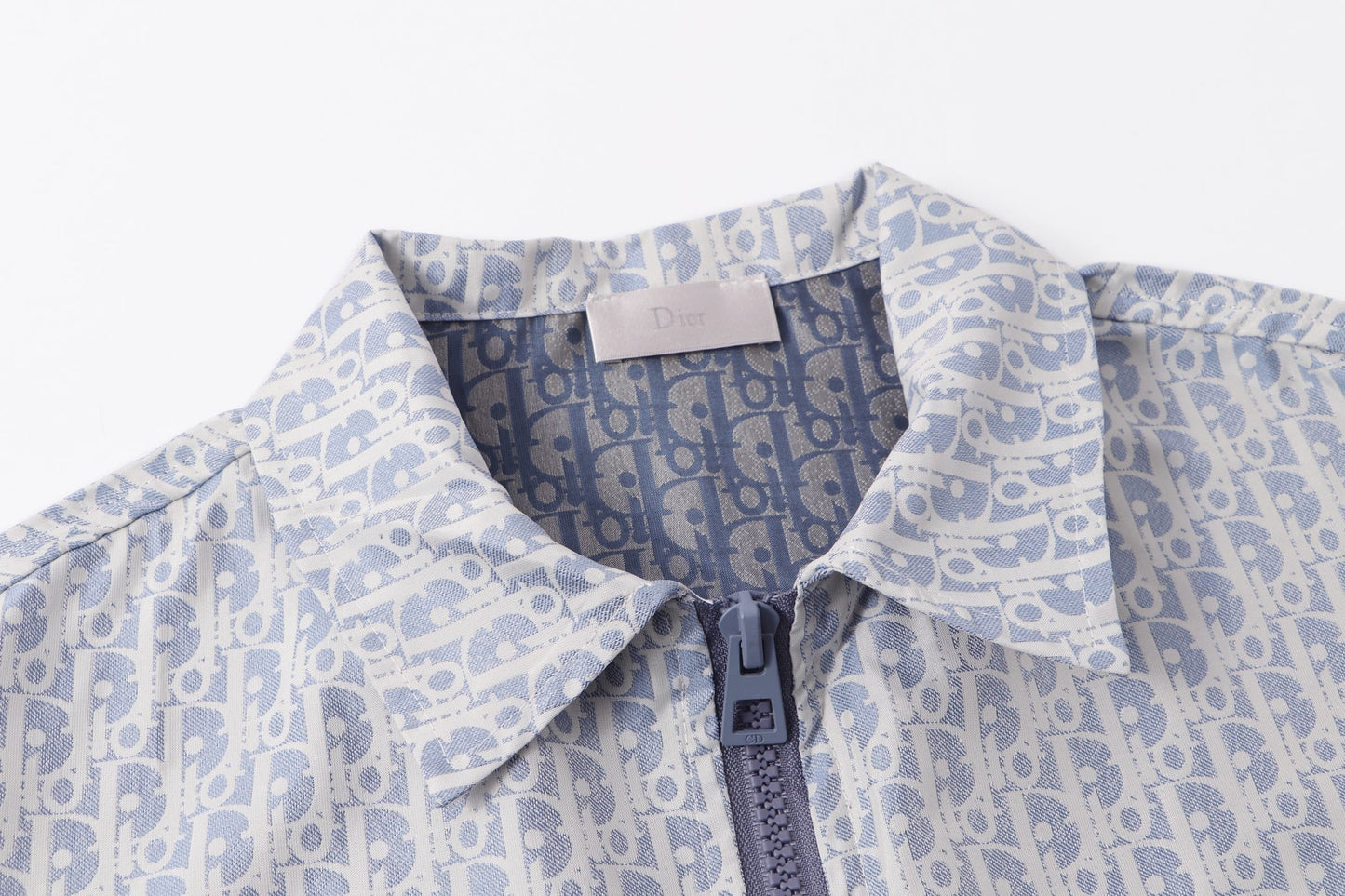 251021 new high-quality monogram full print blue and white down jacket