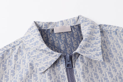 251021 new high-quality monogram full print blue and white down jacket