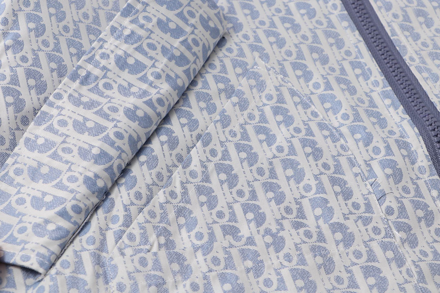 251021 new high-quality monogram full print blue and white down jacket