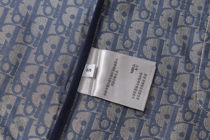 251021 new high-quality monogram full print blue and white down jacket