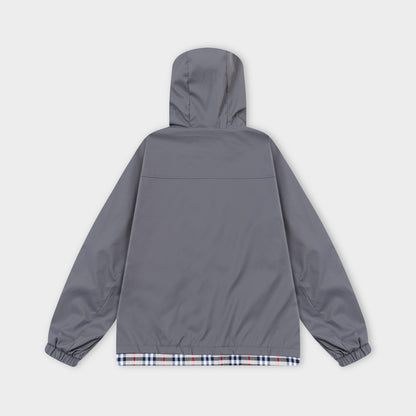 251021 New high-quality classic checkered patchwork hooded jacket