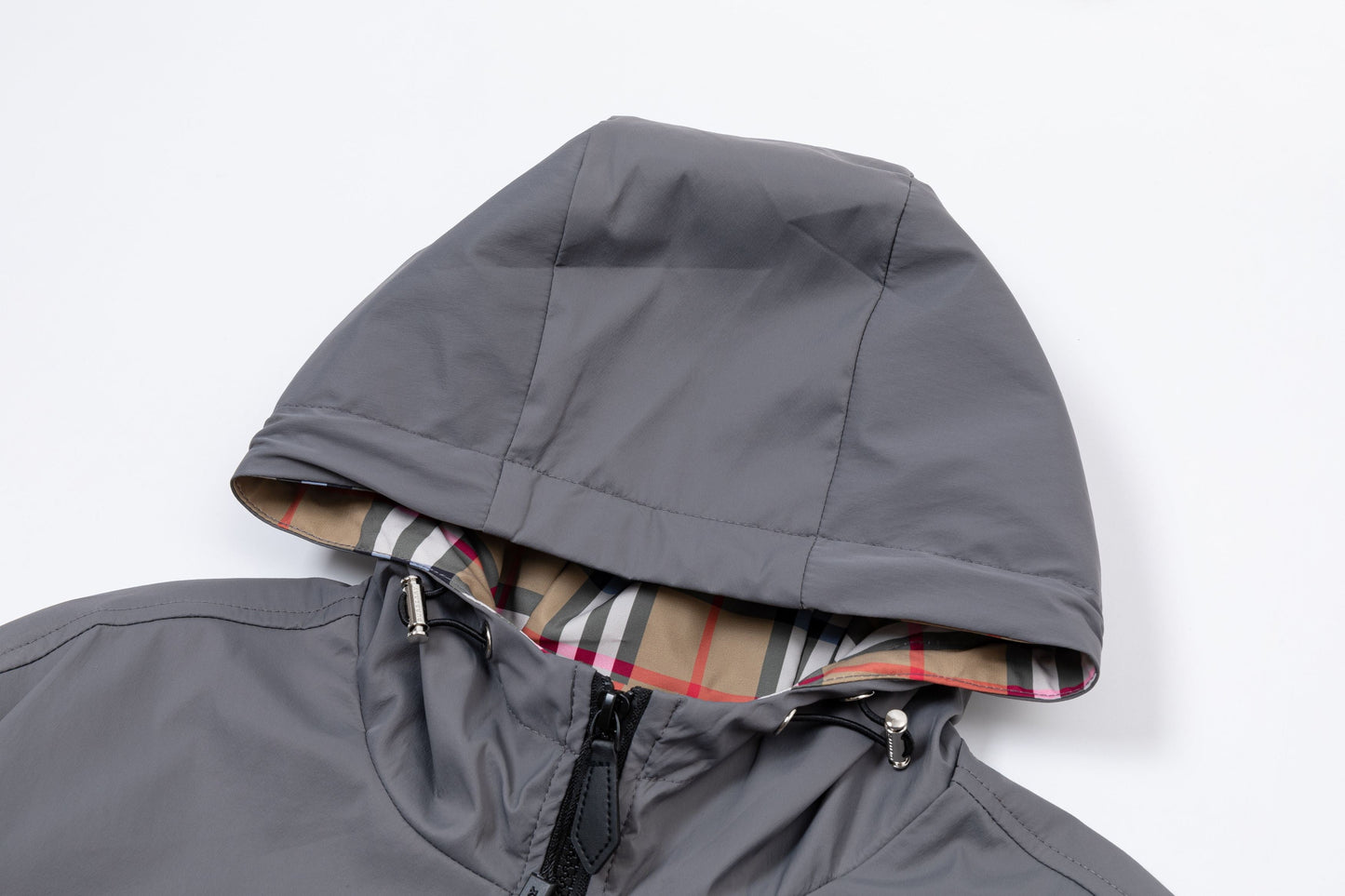 251021 New high-quality classic checkered patchwork hooded jacket