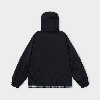 251021 New high-quality classic checkered patchwork hooded jacket
