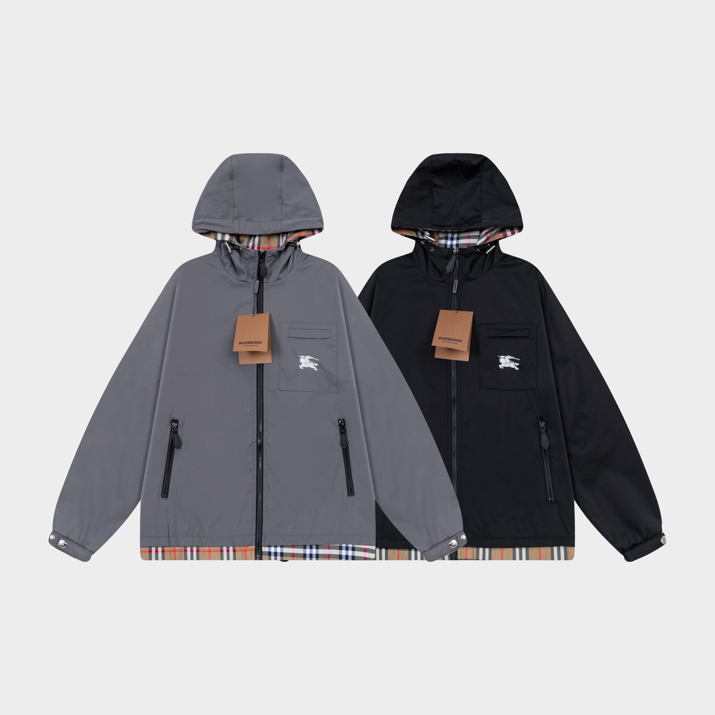 251021 New high-quality classic checkered patchwork hooded jacket