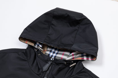 251021 New high-quality classic checkered patchwork hooded jacket