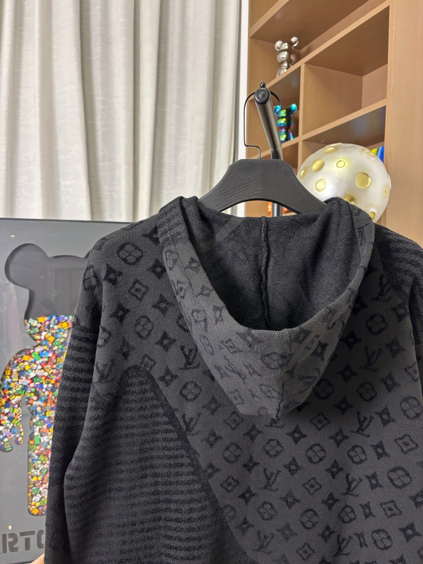 251021 New high-quality heavy-duty jacquard pure wool knitted hoodie