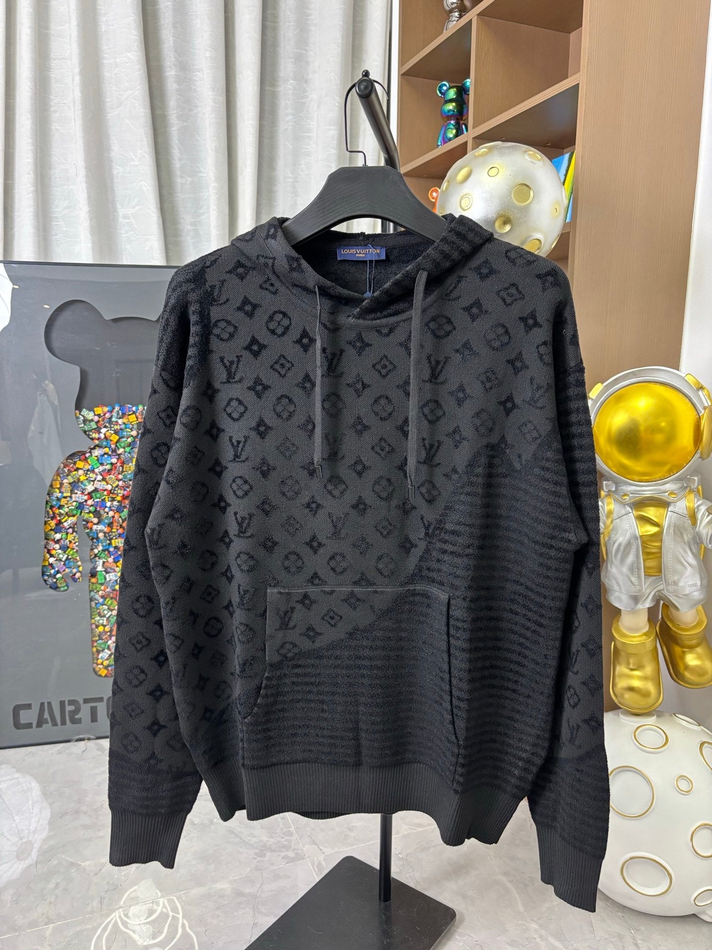 251021 New high-quality heavy-duty jacquard pure wool knitted hoodie