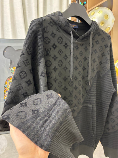251021 New high-quality heavy-duty jacquard pure wool knitted hoodie