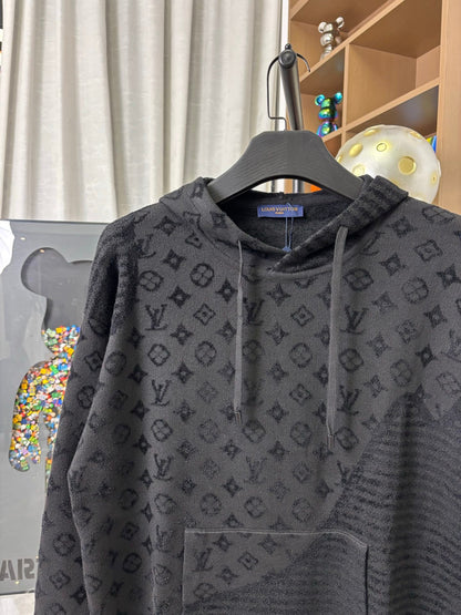 251021 New high-quality heavy-duty jacquard pure wool knitted hoodie