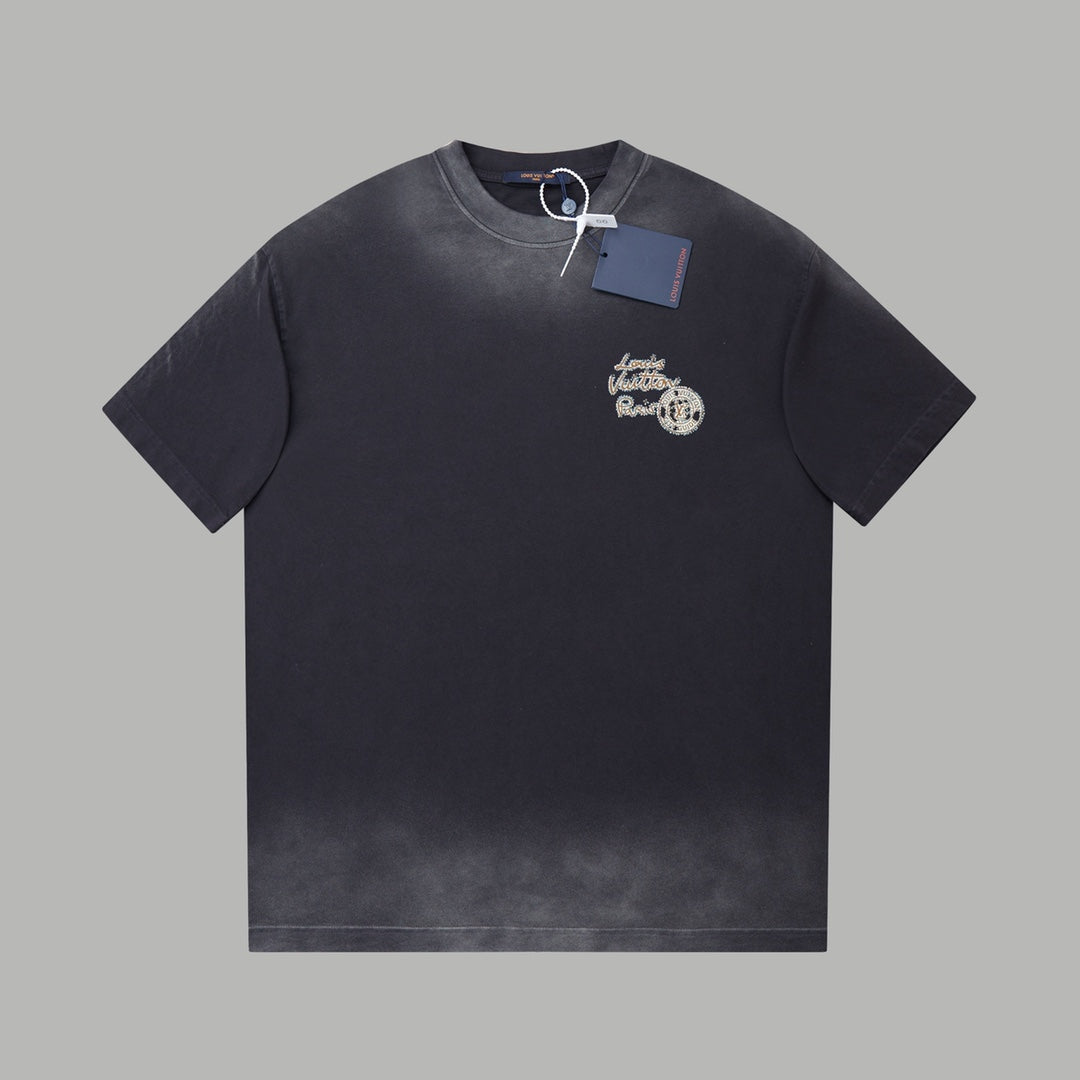 251230 New high-quality washed process rhinestone T-shirt