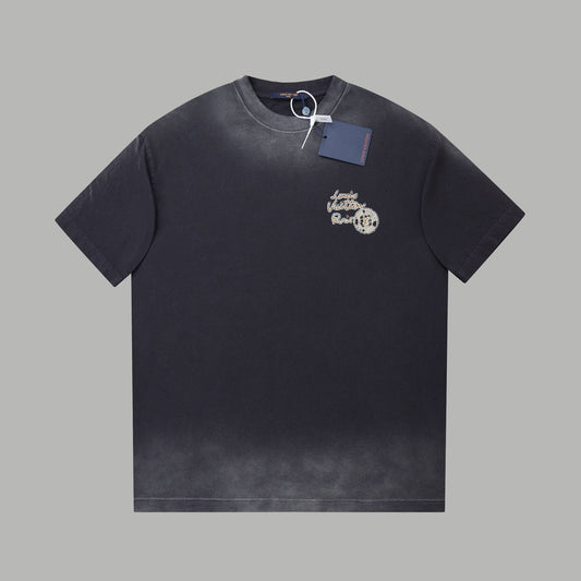 251230 New high-quality washed process rhinestone T-shirt