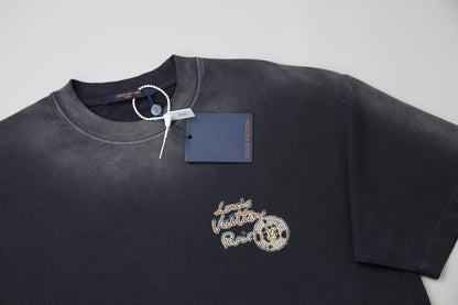 251230 New high-quality washed process rhinestone T-shirt