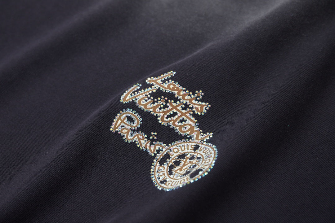 251230 New high-quality washed process rhinestone T-shirt