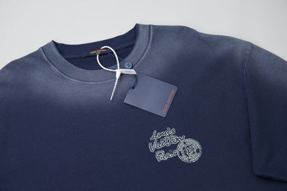 251230 New high-quality washed process rhinestone T-shirt