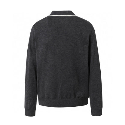 251230 New high-quality letter pocket lapel sweater