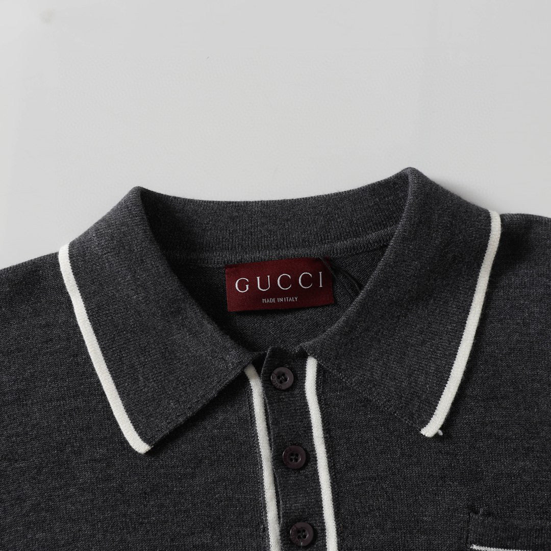 251230 New high-quality letter pocket lapel sweater