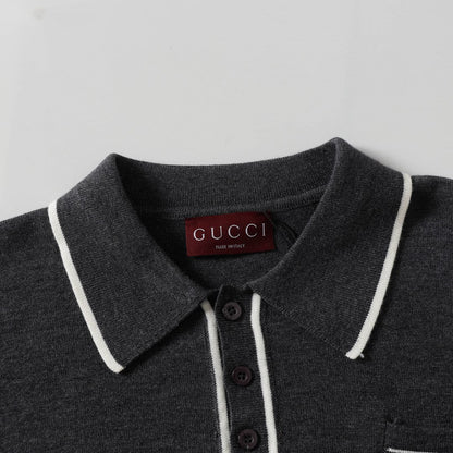 251230 New high-quality letter pocket lapel sweater