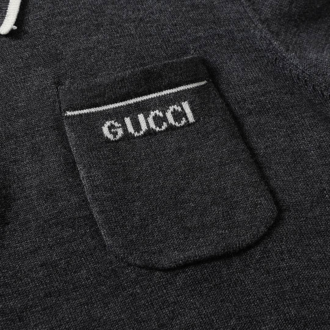 251230 New high-quality letter pocket lapel sweater