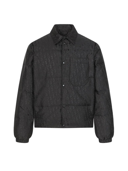 251230 New high-quality dark-patterned jacquard lapel and snap down jacket