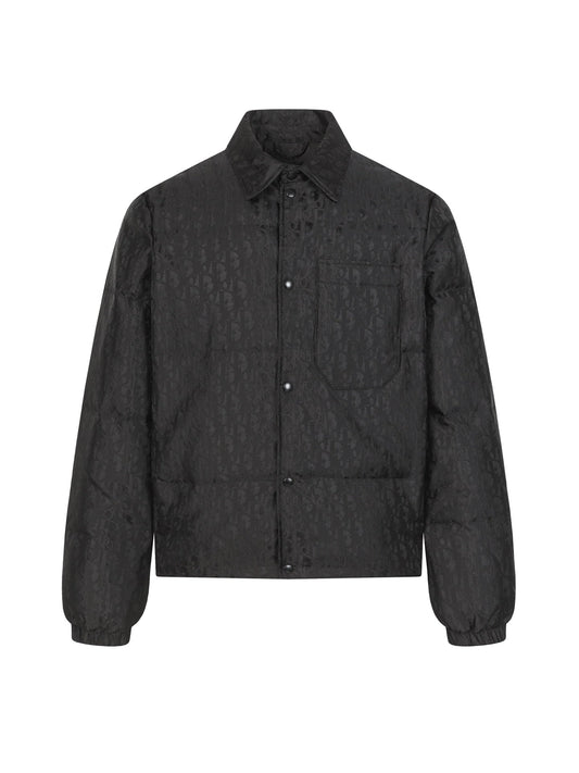 251230 New high-quality dark-patterned jacquard lapel and snap down jacket