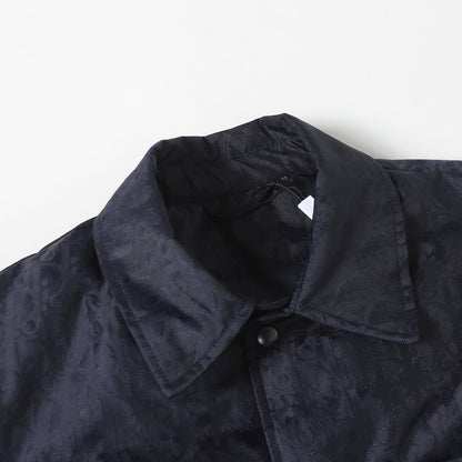 251230 New high-quality dark-patterned jacquard lapel and snap down jacket
