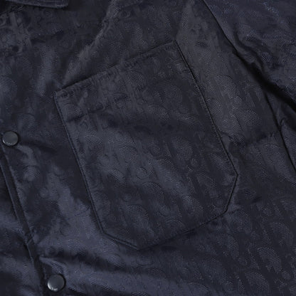 251230 New high-quality dark-patterned jacquard lapel and snap down jacket