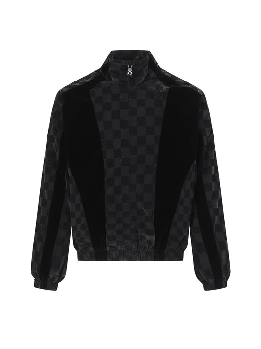 251230 New high-quality checkerboard letter velvet jacquard jacket