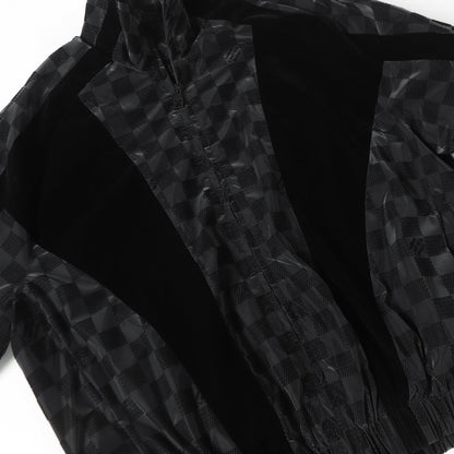 251230 New high-quality checkerboard letter velvet jacquard jacket