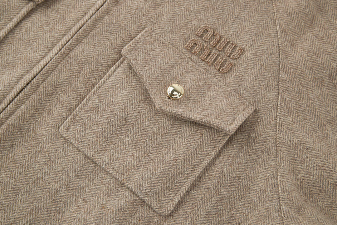 251230 new high-quality woolen herringbone pattern jacket