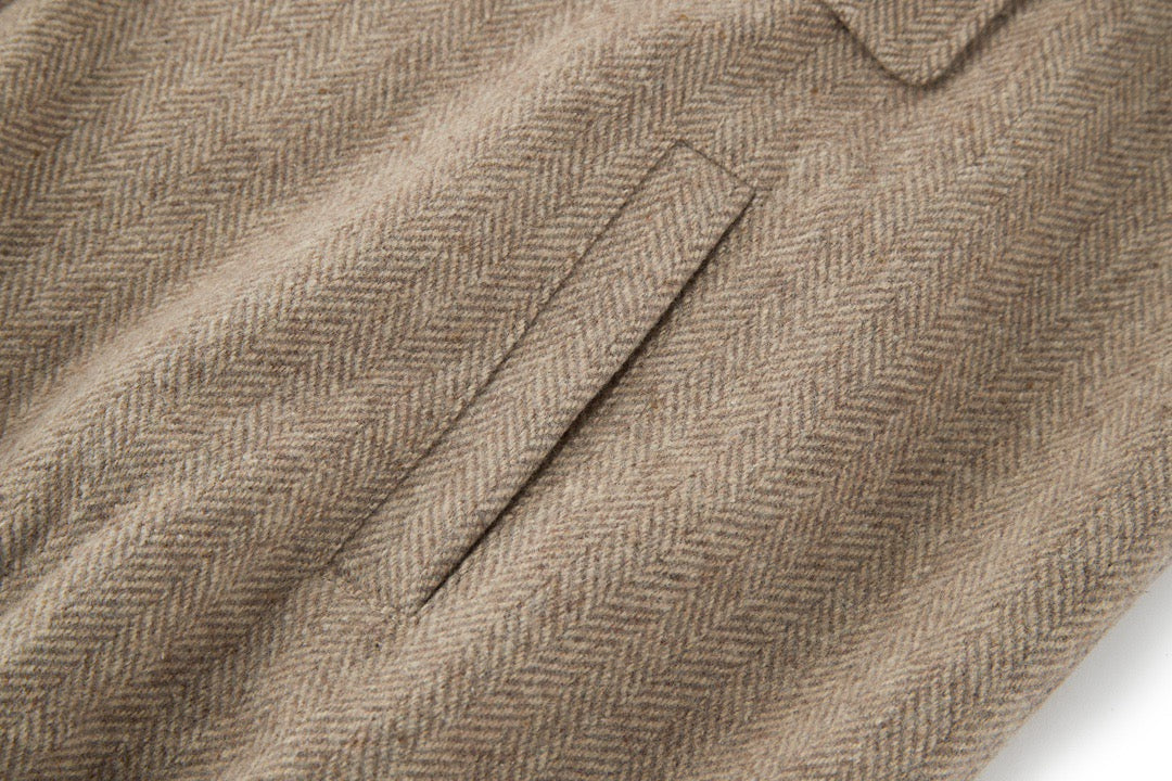 251230 new high-quality woolen herringbone pattern jacket