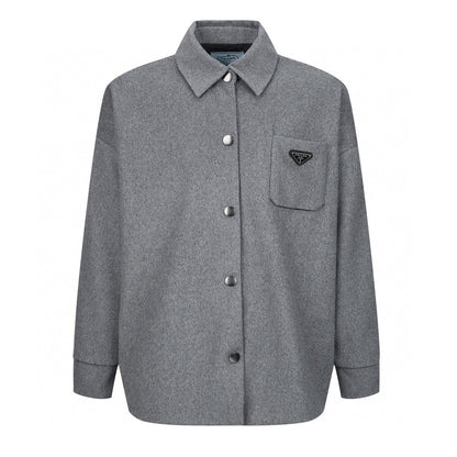 251230 New high-quality solid-color cashmere shirt jacket