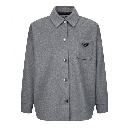 251230 New high-quality solid-color cashmere shirt jacket