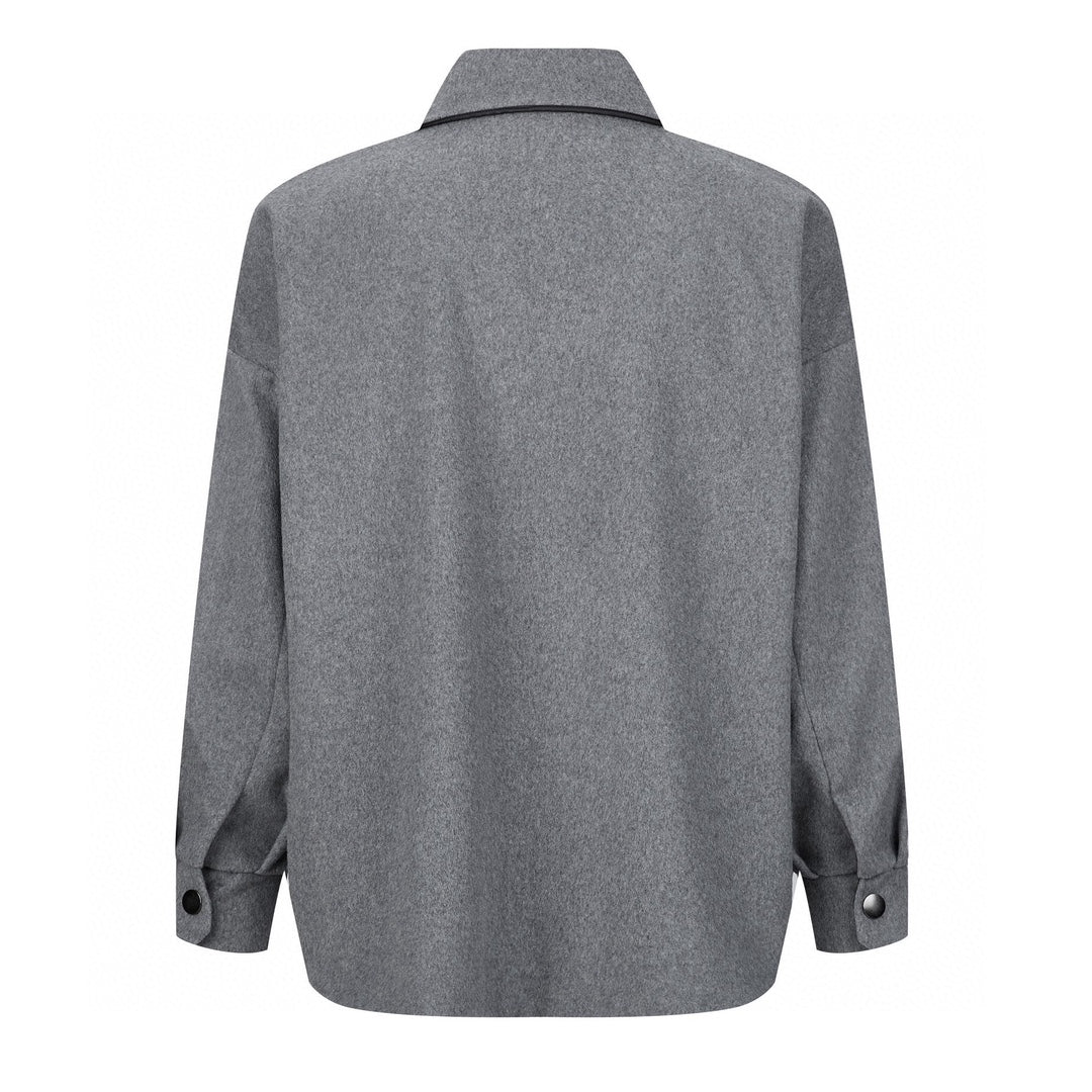 251230 New high-quality solid-color cashmere shirt jacket