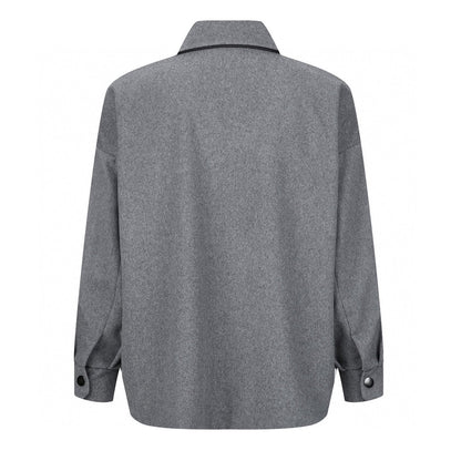251230 New high-quality solid-color cashmere shirt jacket