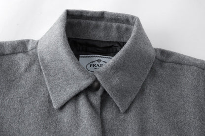 251230 New high-quality solid-color cashmere shirt jacket
